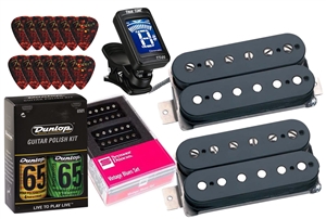 Seymour Duncan Vintage Blues Humbucker Pickup Set SH-1 Calibrated Black Combo with Tuner and Picks