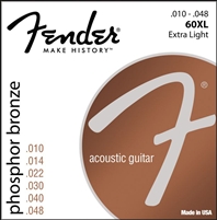 Fender 60XL Phosphor Bronze Extra Light Ball End Acoustic Guitar Strings .010-.048