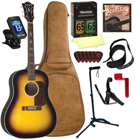 Blueridge BG-160 Acoustic Guitar Soft Shoulder Sunburst Acoustic Guitar Deluxe Package Bundle Combo