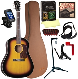 Blueridge BG-40 Acoustic Guitar Soft Shoulder Dreadnought Guitar Deluxe Package Combo Bundle