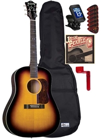 Blueridge BG-60 Soft Shoulder Acoustic Guitar Starter Package Bundle Combo - Sunburst