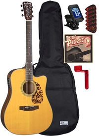 Blueridge BR-140CE Cutaway Acoustic/Electric Guitar Starter Package Combo Bundle
