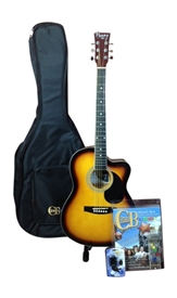 Perry Chord Buddy Youth 3/4 Size Sunburst Steel String Acoustic Guitar Combo Package ChordBuddy