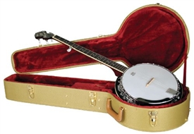 Guardian CG-035 Vintage Archtop Tweed Resonator Banjo Hard Case