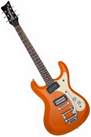 Danelectro "The 64" Double Reverse Cutaway Solid Body Electric Guitar Bigsby Trem - Orange