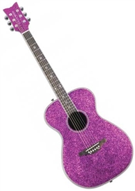 Daisy Rock Pixie Acoustic/Electric Guitar Pink Sparkle 14-6225