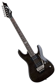 Dean Custom 350F Solid Body Electric Guitar with Floyd Rose Bridge in Trans Black