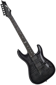 Dean Custom 450 Flame Top Solid-Body Electric Guitar EMG w/ Hard Case in Trans Black - C450 FM TBK
