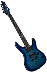Dean Custom 450 Flame Top Solid-Body Electric Guitar EMG w/ Hard Case in Trans Blue - C450 FM TBL