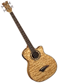 Dean Exotica Quilt Ash Acoustic-Electric Bass Guitar with Aphex in Gloss Natural