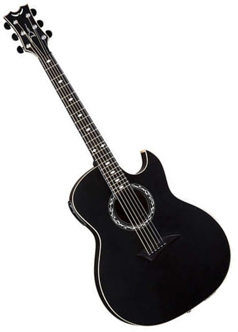 Dean Exhibition Acoustic-Electric Guitar with Aphex in Black Satin