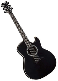 Dean Exhibition Acoustic-Electric Guitar with Aphex in Black Satin w/ Hard Case EX BKS