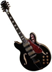 Airline H77 1960's Harmony Tribute Hollowbody Electric Guitar - Black