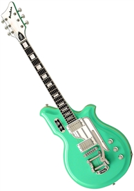 Airline Map DLX Deluxe National Reissue Retro Electric Guitar w Case - LEFT HANDED Seafoam Green