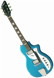 Airline Twin Tone Supro Dual Tone Reissue Retro Electric Guitar - White, Red, Blue