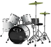 GP Percussion Performer GP200 5 Piece Drum Set w/ Throne Cymbals & Sticks GP-200