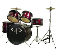 GP Percussion GP-55 Junior 5 Piece Drum Set with Throne and Sticks for kids GP55 Jr