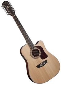 Washburn HD10SCE12 12-String Acoustic Electric Cutaway Solid Spruce Top Mahogany Back with Case