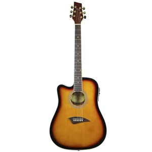 Kona K2 Series K2LTSB Left Handed Thin Body Acoustic/Electric Guitar - Sunburst