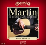 Martin M140 80/20 Light Bronze Round Wound Acoustic Strings