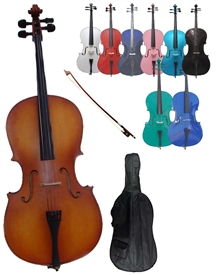 Merano MC100 Student Beginner Cello with Bag 4/4-1/16 10 Colors