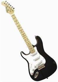 Main Street Double Cutaway Left Handed Electric Guitar in Black MEDCBKL
