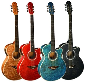 Morgan Monroe MM-QA Quilt Ash Series Acoustic/Electric Guitar w/ Bag