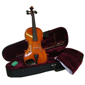 Merano MV500 Solid Hand Carved Flamed Maple Ebony Fittings Student Violin w/ Case 4/4-1/16