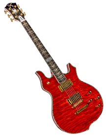 Minarik Goddess Studio X-Treme Series Electric Guitar with Quilted Top - Cherry Tiger Burst w/ Case