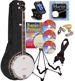 Oscar Schmidt OB5 Banjo Package 5 String Banjo by Washburn Right or Left Handed