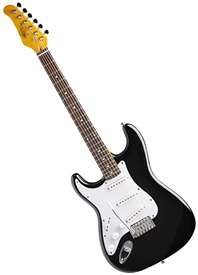 Oscar Schmidt OS-300 Left Handed Black Solid Body Strat-Style Electric Guitar OS-300-LHB