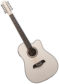 Oscar Schmidt OD312CE 12-String Cutaway Acoustic Electric Guitar OD312CEWH - White