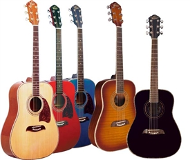 Oscar Schmidt OG1 Spruce Top 3/4 Size Kids Acoustic Guitar Natural, Red, Blue, Black, Flame Sunburst