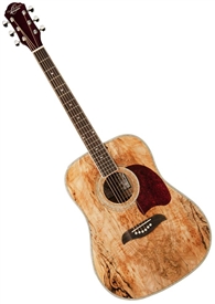 Oscar Schmidt OG2SMLH Left Handed Spalted Maple Top Dreadnought Acoustic Guitar