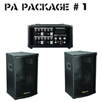SHS Audio PA in a Box Pro Audio Package - 4-Channel Mixer, 10" Cabinet Main Combo