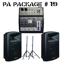 SHS Audio PA in a Box Pro Audio Package - 6-Channel Mixer, Cabinets, Stands Combo