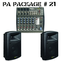 SHS Audio PA in a Box Pro Audio Package - 8-Channel Mixer, 10" Powered Cabinet Combo