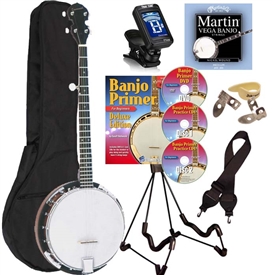 Savannah SB-080 18 Bracket 5 String Banjo Starter Package